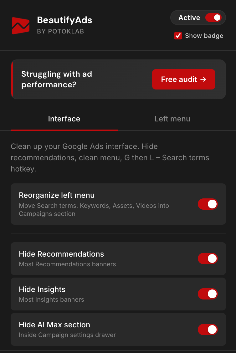 beutifyads google ads chrome extension